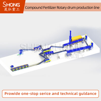 สายการผลิตปุ๋ย NPK แบบเม็ดด้วยเครื่อง Rotary Drum Granulator ขนาด 100,000 ตัน/ปี ที่มีปริมาณธาตุอาหาร 20-48% และกำลังไฟตามสั่ง