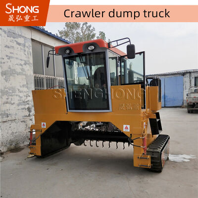 เครื่องหมุนคอมพอสต์ชนิด crawler อัตโนมัติ พร้อมการยกไฮดรอลิกและเครื่องยนต์ดีเซลชื่อแบรนด์