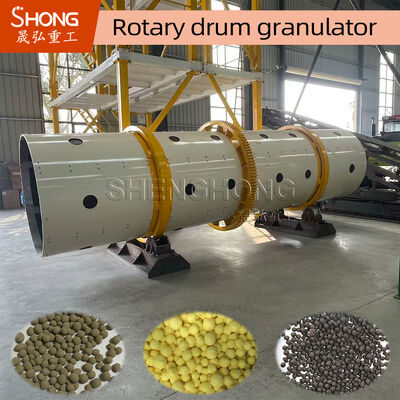 กลองรูปร่างหมุนกลอง Granulator สําหรับ 30,000 ตัน / ปี NPK สายการผลิตปุ๋ยที่มีการก่อสร้างสแตนเลสคาร์บอน