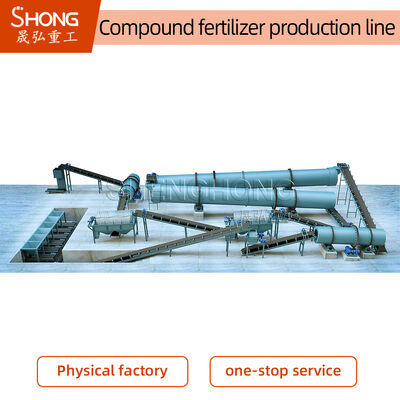 50,000?? 100,000 TPY Rotary Drum Steam NPK สายการผลิตปุ๋ย 1-10 ตันต่อชั่วโมง และอัตราการปุ๋ย ≥90%