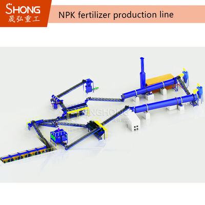 สายการผลิตปุ๋ย NPK แบบกระบวนการแห้งพร้อมเม็ดขนาด 2-4 มม. และปริมาณสารอาหาร≥90%