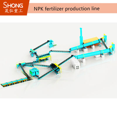 10 T/H สายการผลิตปุ๋ย NPK การดึงแห้ง